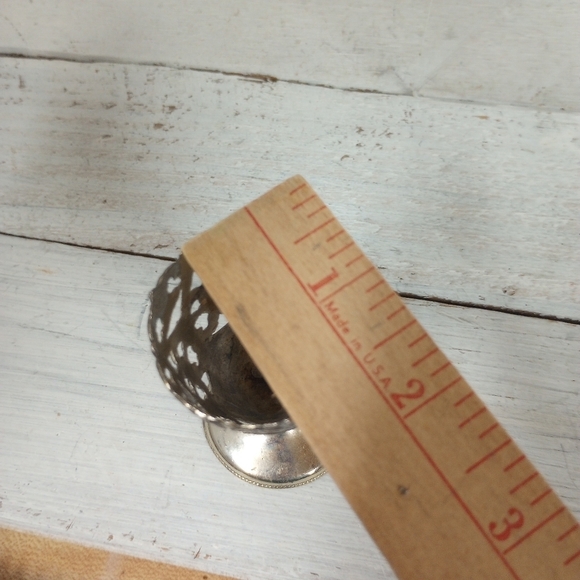 Vintage Antique Set of 4 Metal Silver Plated Tulip Cordial Glass Holders Cups. - Picture 8 of 11